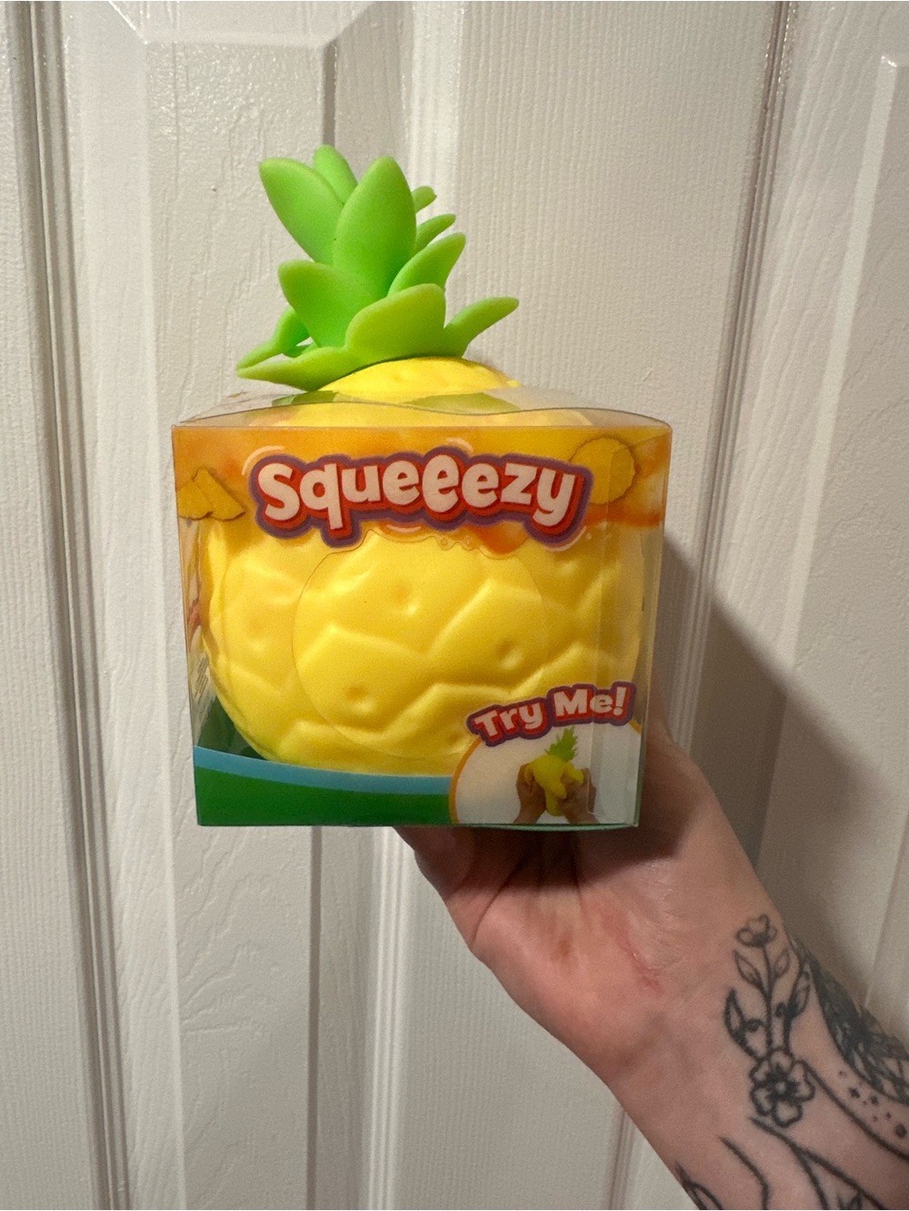 VIRAL Sunny Days Pineapple Squishy Stress Fidget Toy - Yellow & Green